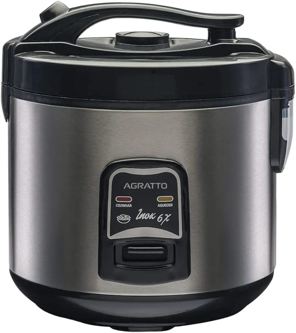 PANELA ELETRICA ARROZ INOX E VISOR VIDRO PAI6X 220V AGRATTO, Agratto, 5956, Inox