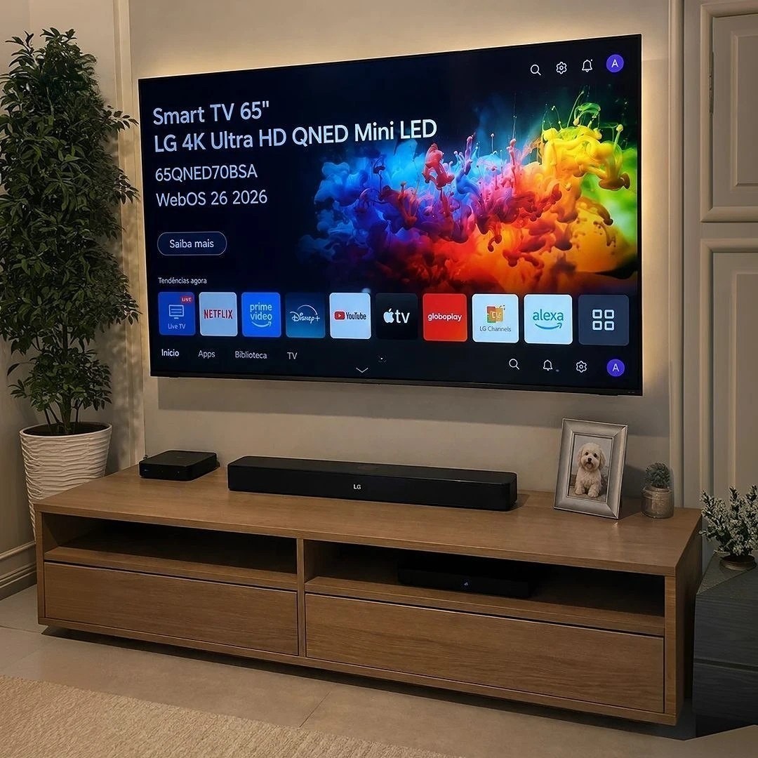 Smart TV 65 Polegadas QNED Mini LED AI 4K QNED70 WebOS 2026