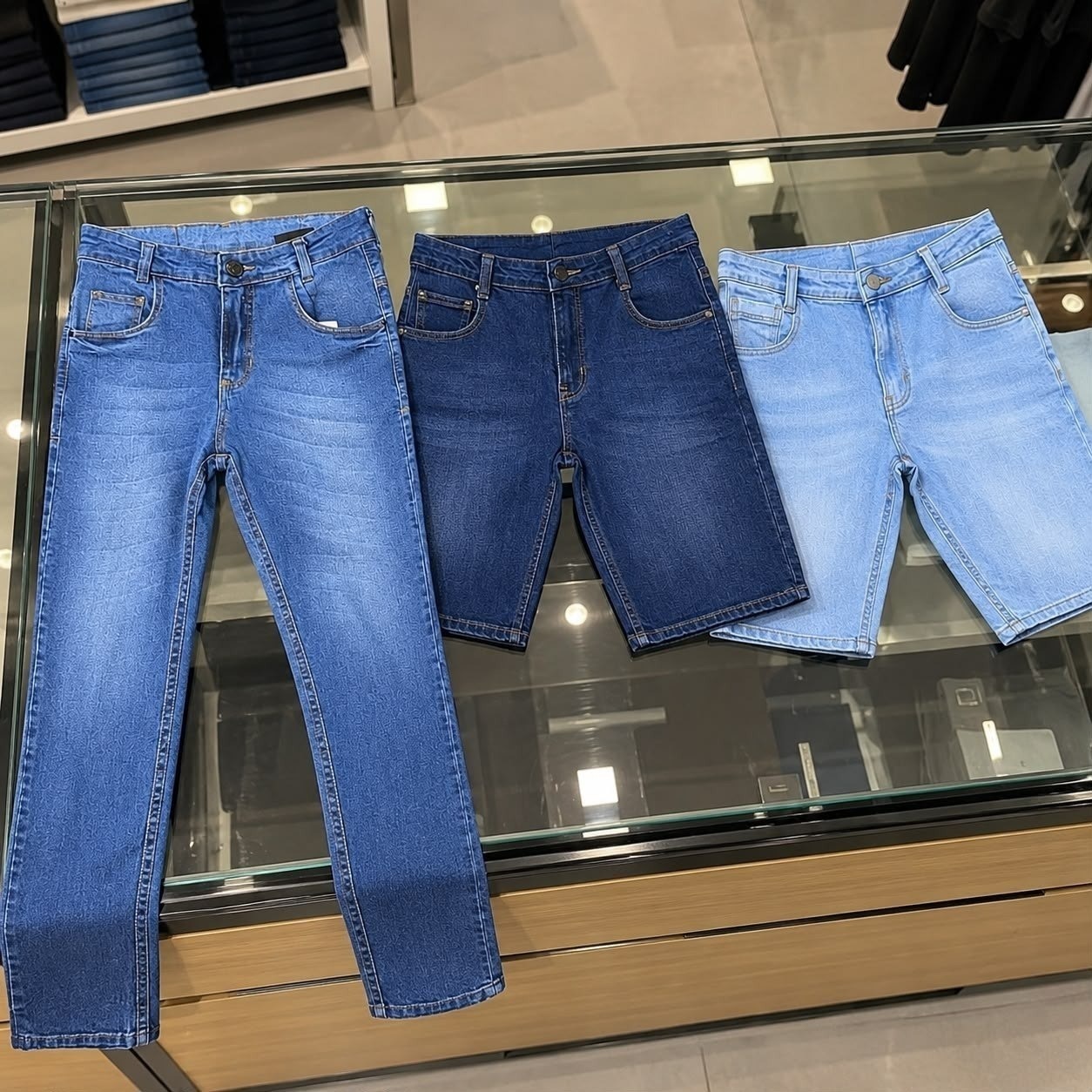 Kit com 2 Bermudas + 1 Calça Jeans Skinny Lycra Premium (38 ao 54)