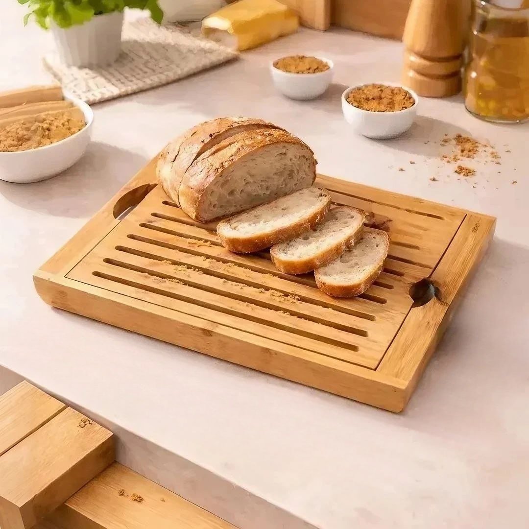 Migalheira Tábua Para Corte De Pães E Bolos Bandeja Bambu