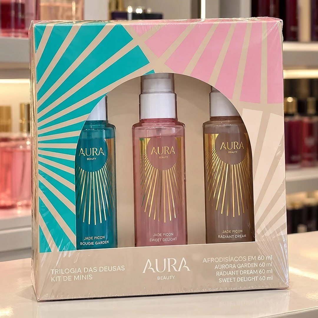 Kit 3 Body Splash Aura Jade Picon Trilogia Deusas 60ml Cada