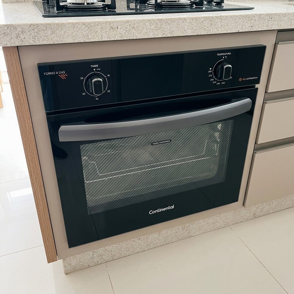 Forno de Embutir a Gás Continental 50L TOPLimpaFácil OC4GM Cor Preto 220v