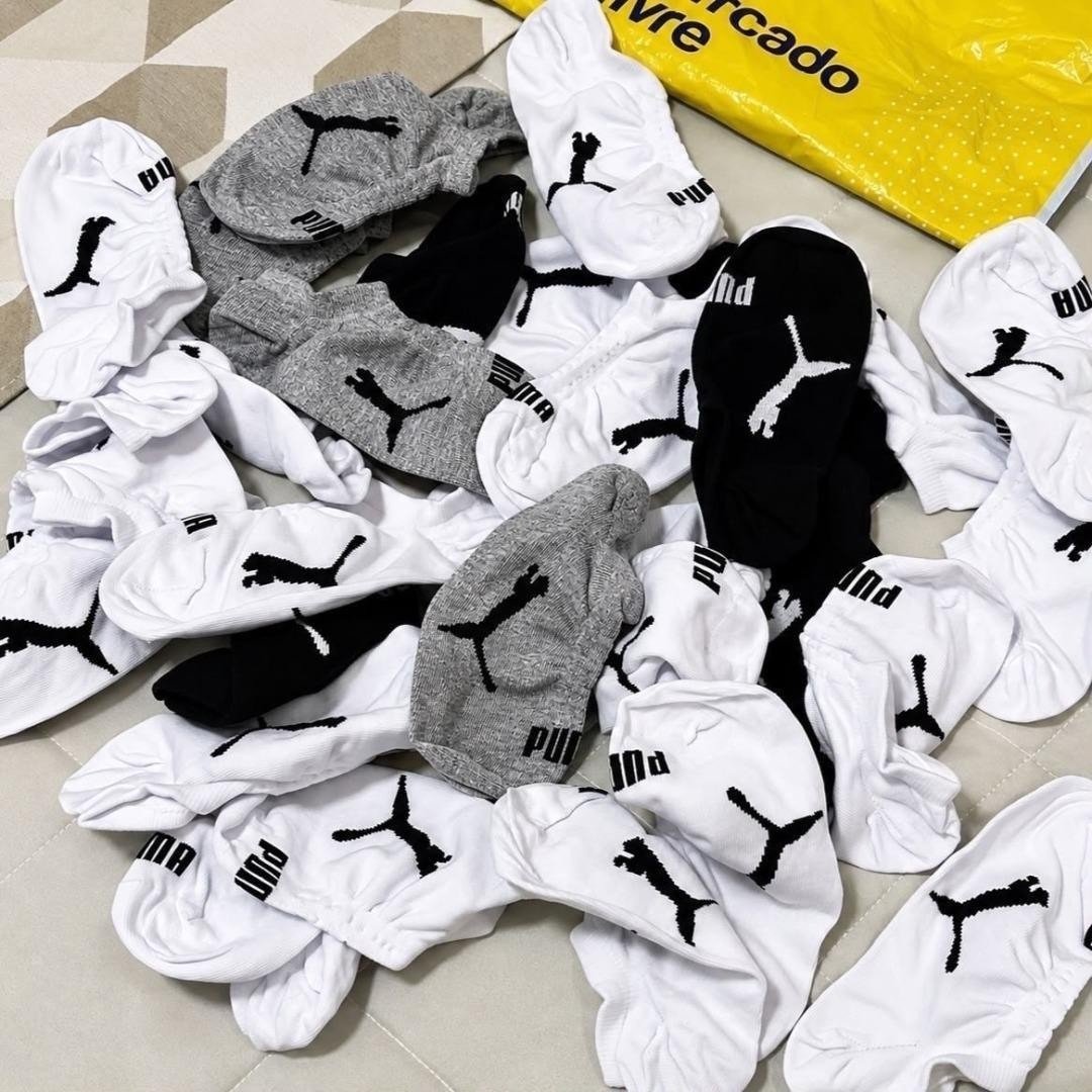 Kit 9 Pares Meias Puma Sapatilha Cano Baixo Algodão Original (39 - 43)