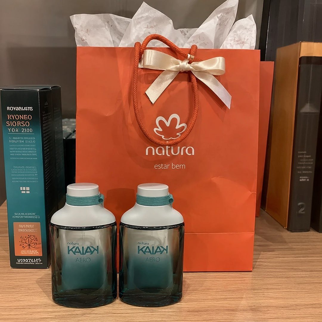 Kit Presente Kaiak Aero: 2 Unidades Deo Colônia 100ml + Sacola De Presente Com Laço Tam. M