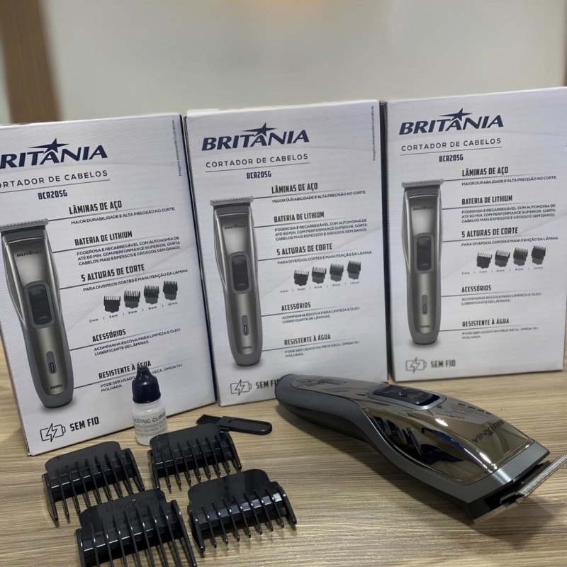 Cortador de Cabelos Britânia BCR20SG Cinza 3W Bivolt