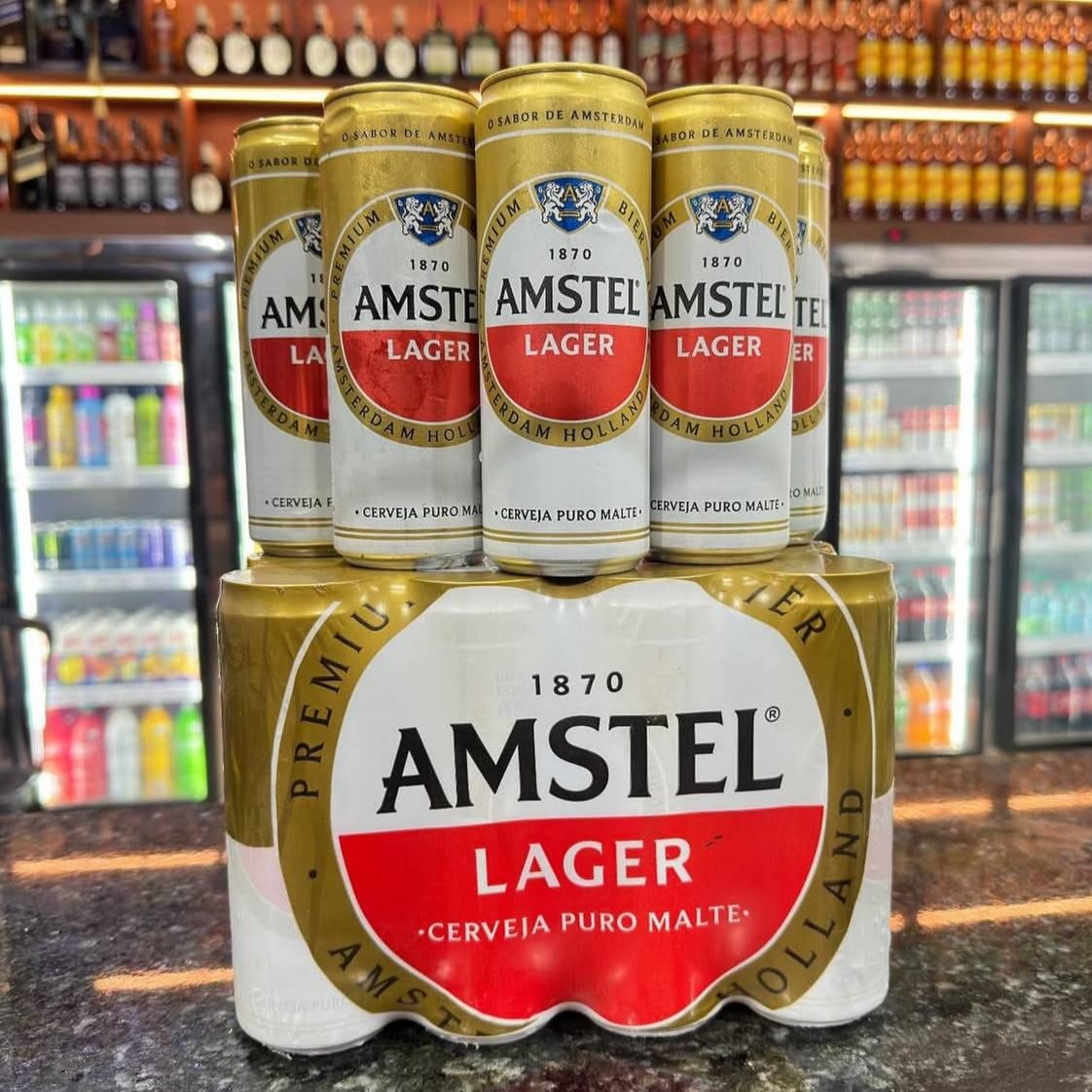 Amstel Cerveja Lager Puro Malte, Lata 350ml, Pack 12 Unidades