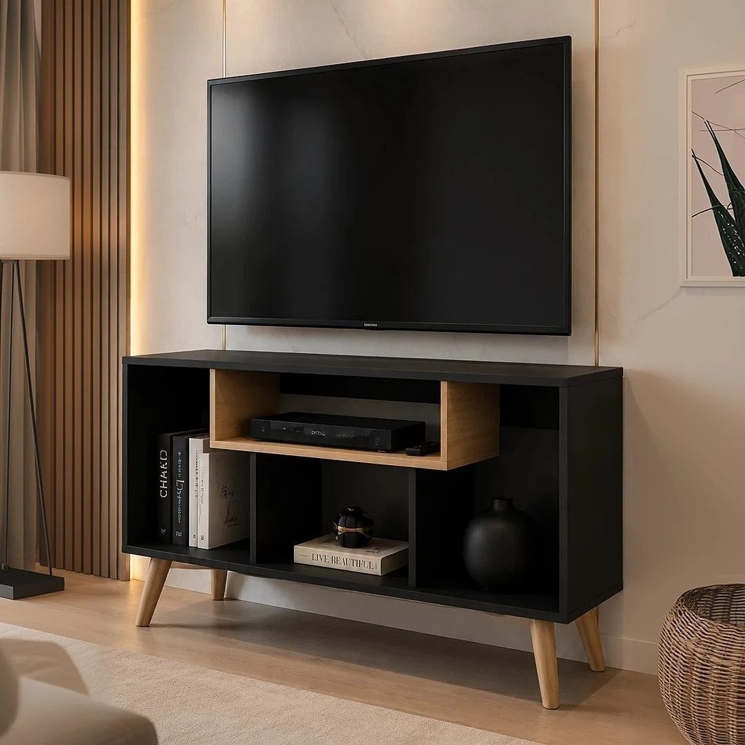 Rack Bancada Para Tv De Até 43" Com Prateleira Casa Jd (3 cores)
