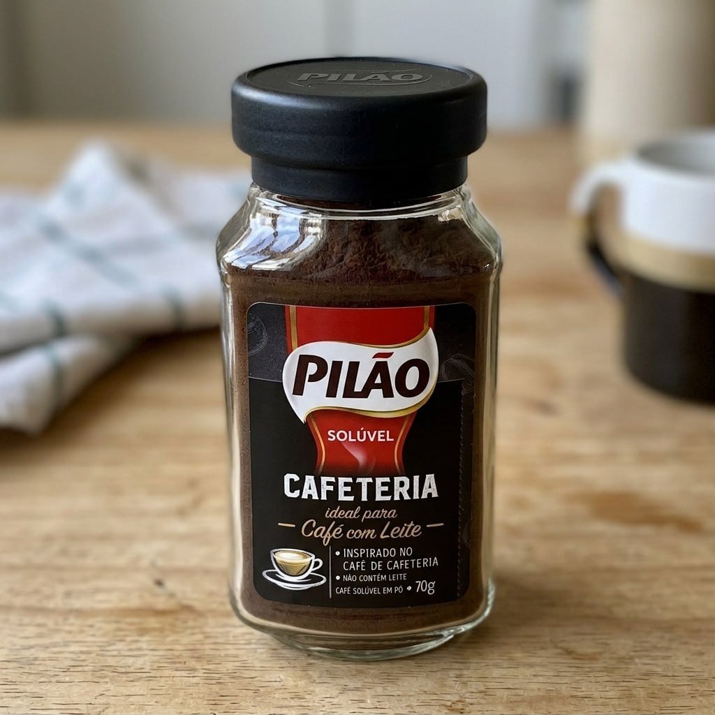 Café Solúvel em Pó Pilão Cafeteria Vidro 70g
