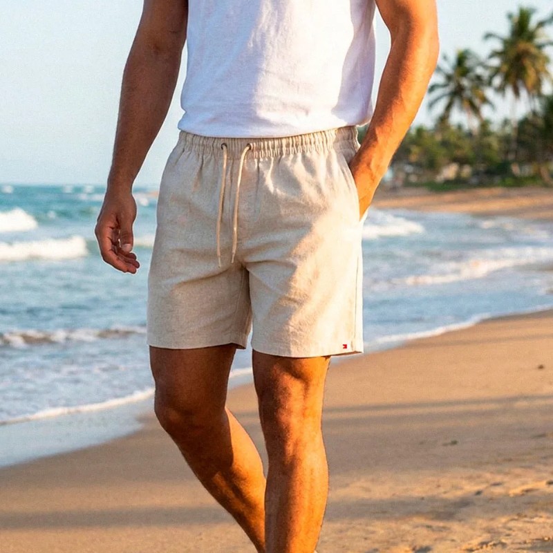 Shorts Linho Masculino Sandrini Casual Verão Confortável (P ao GG)