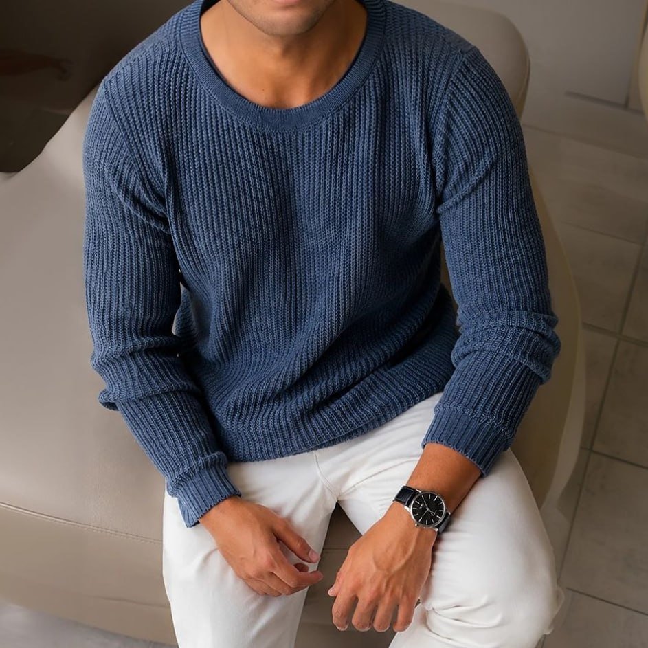 Suéter Masculino Lã Tricot Blusa De Frio Social Manga Longa
