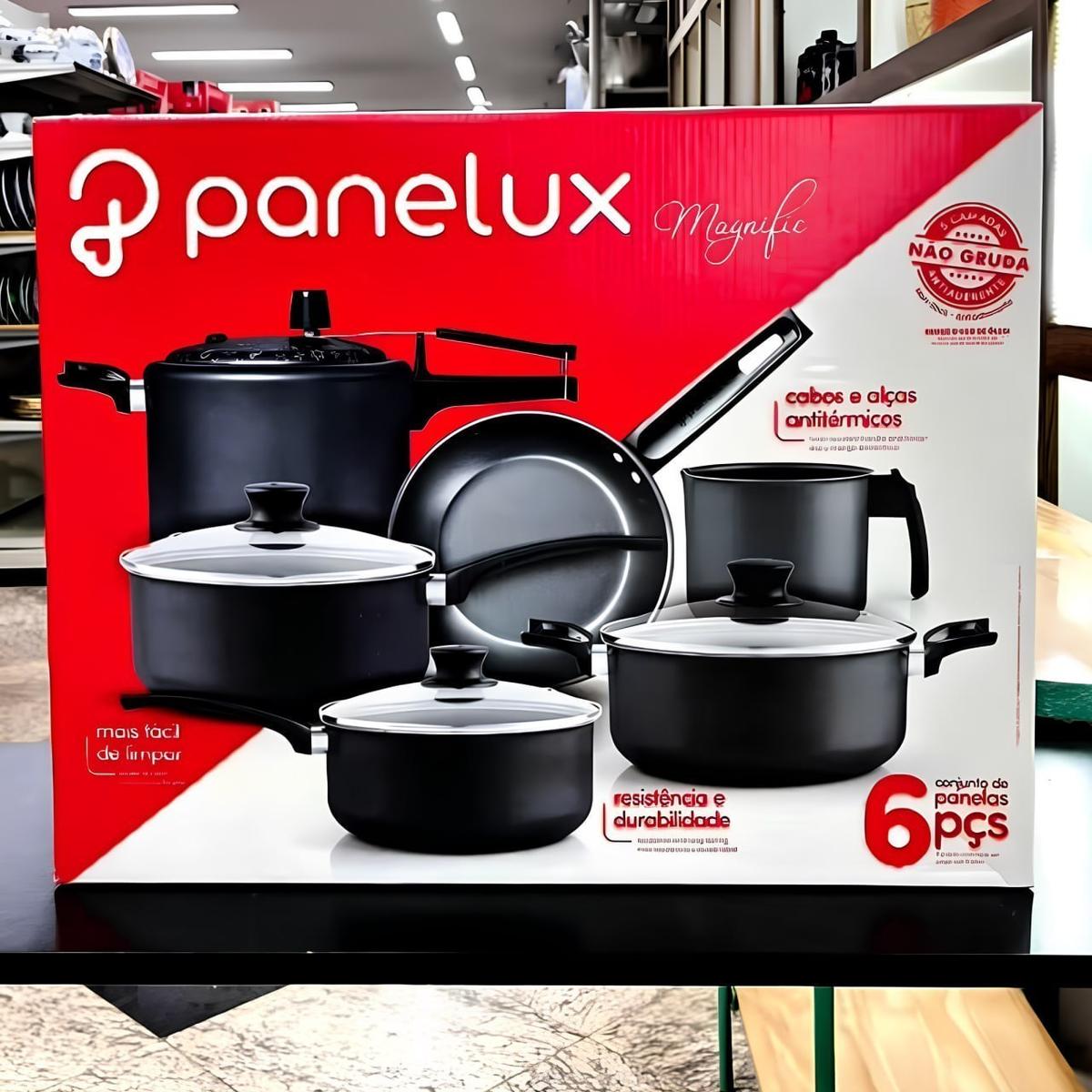 Jogo de Panelas Panelux Antiaderente de Alumínio Grafite 7 Peças Magnific