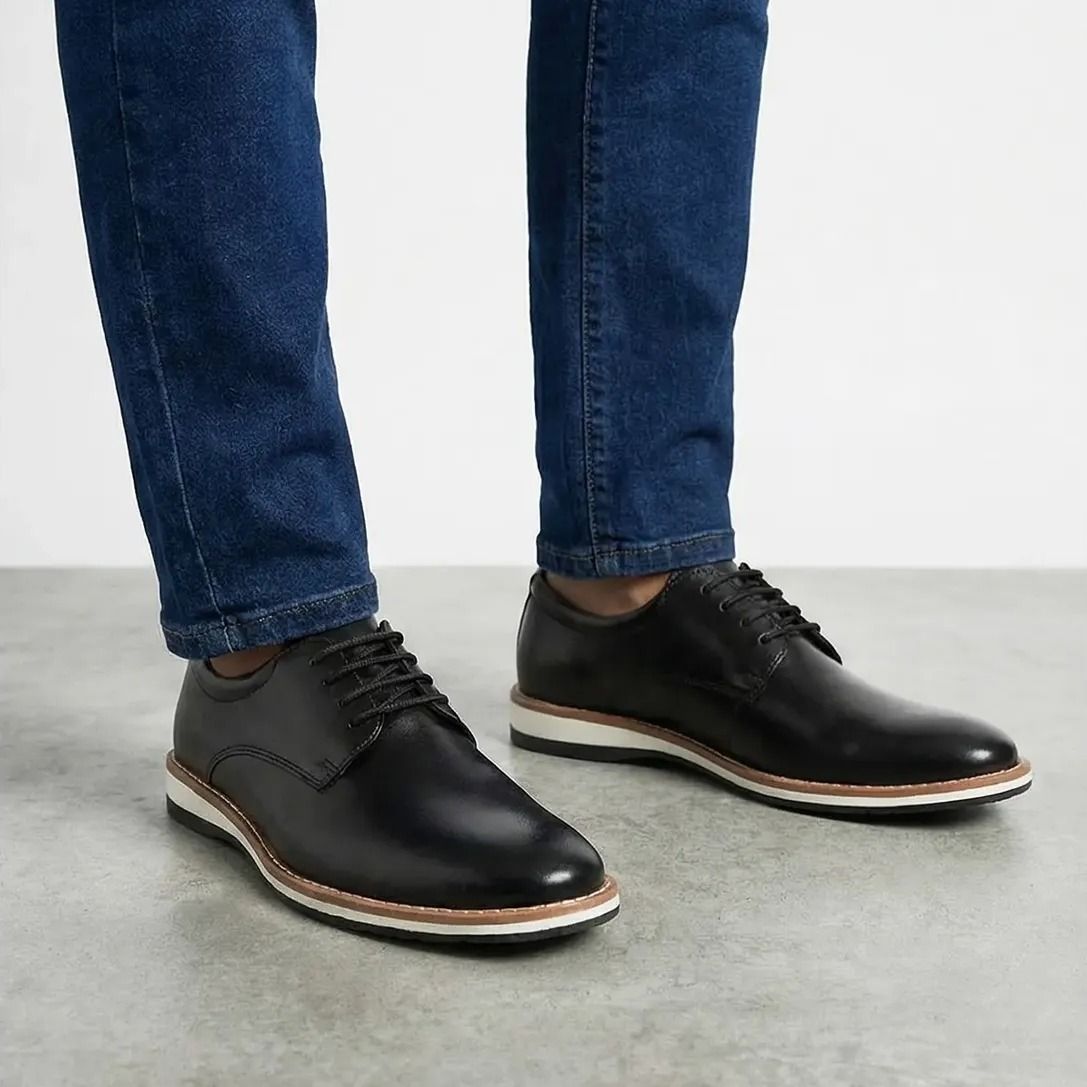 Sapato Social Masculino Casual Oxford Preto Marrom Trabalho (37 ao 44)