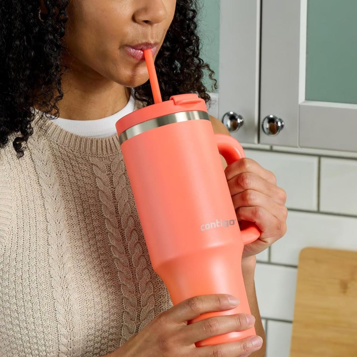 Copo Térmico com Canudo Streeterville 1,18L - Coral