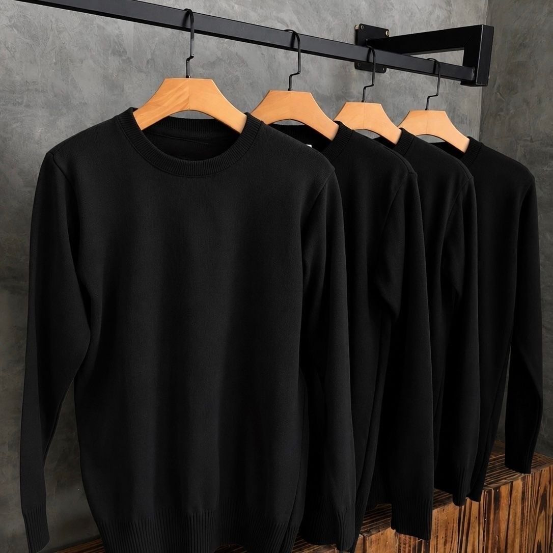 Suéter Blusa De Tricot Masculino Liso Blusa Lã Masculina (P ao GG)