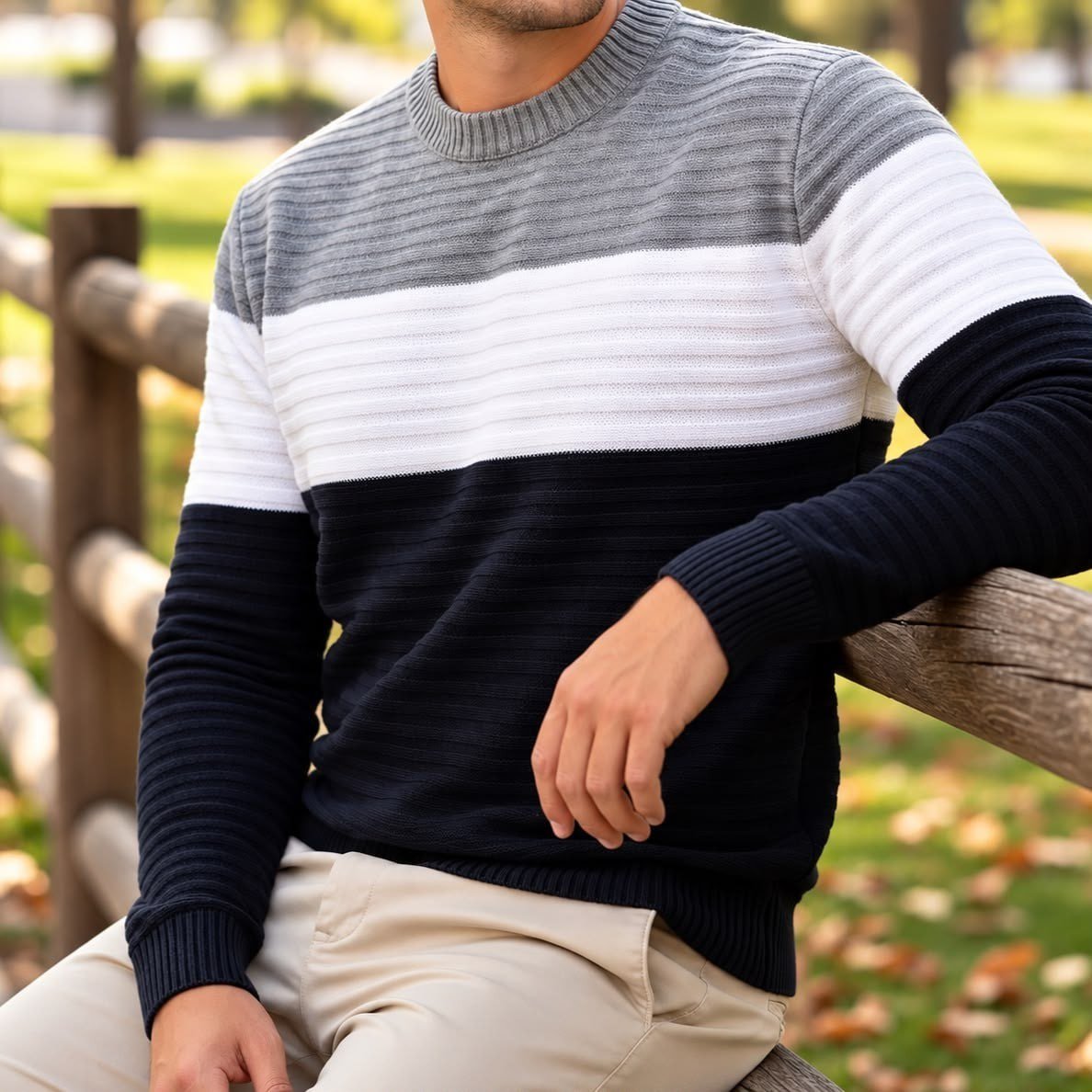 Suéter Masculino Blusa De Frio Lã Tricô Texturizado Premium