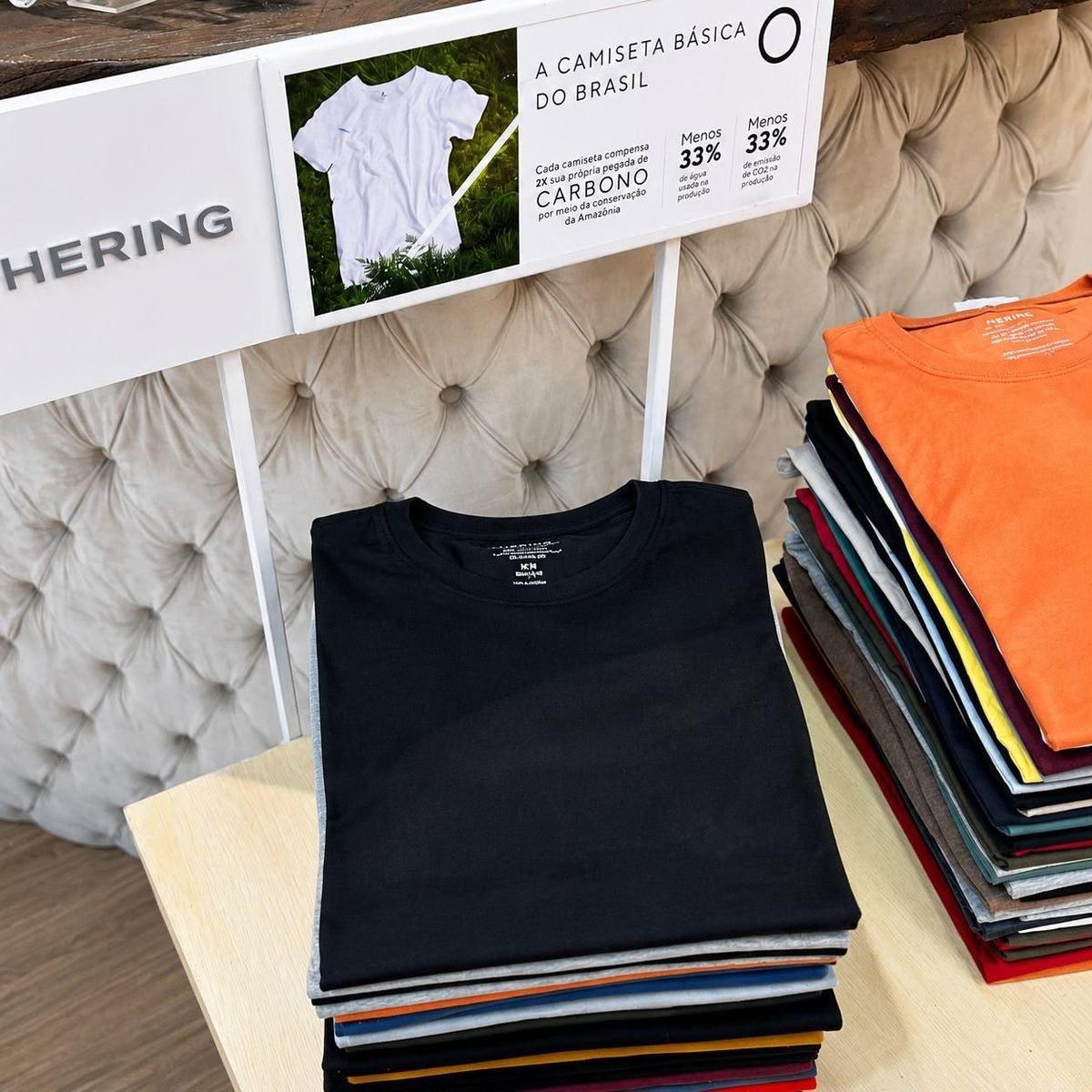 Kit Com 5 Camisetas Básicas Slim Masculina Hering