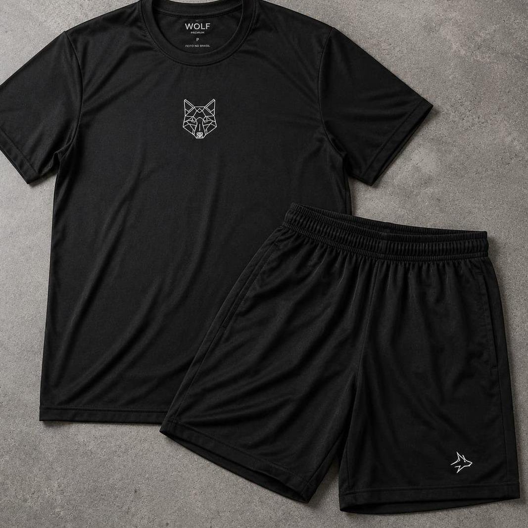 Kit Bermuda Lobo + Camiseta Lobo Dry Fit - Alpha