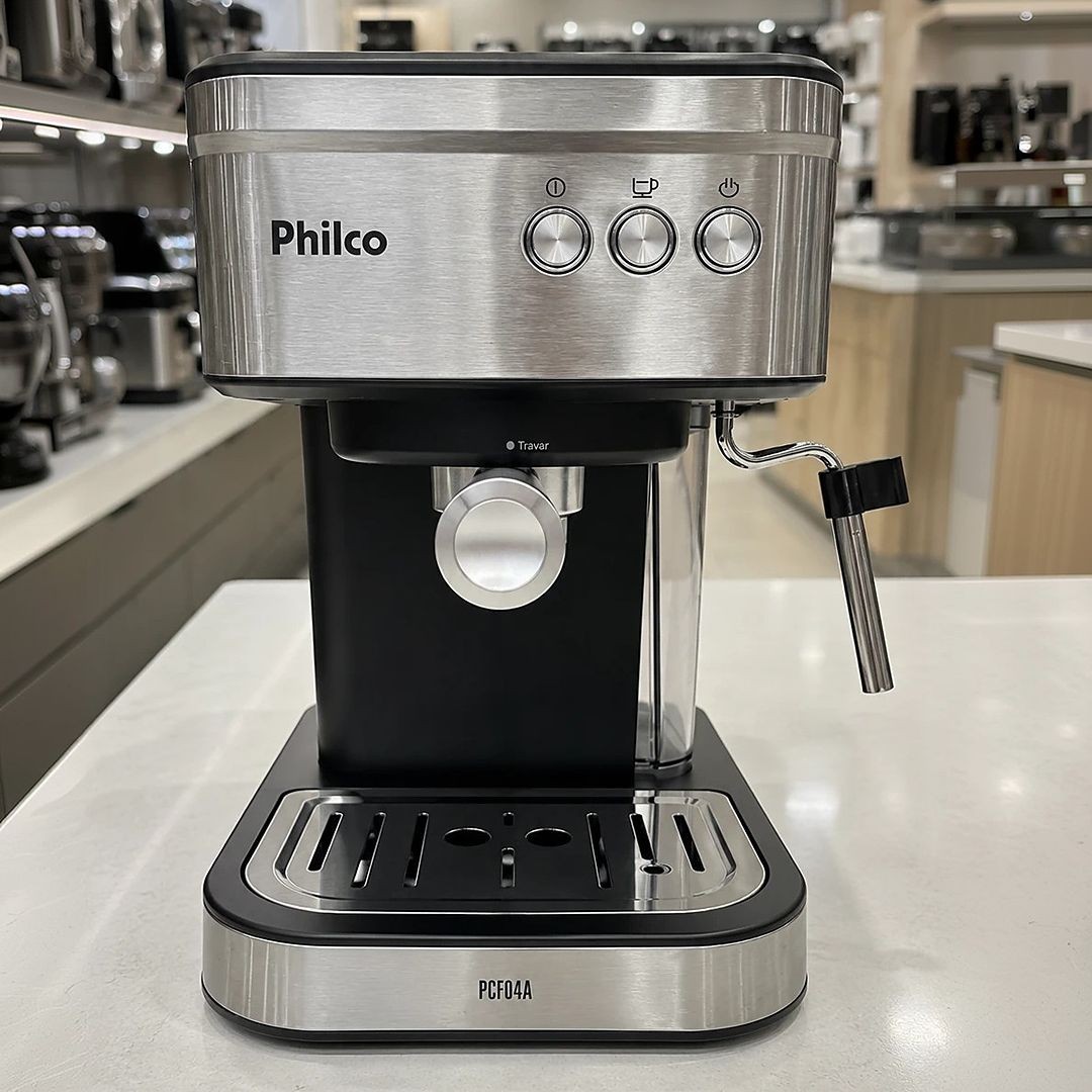 Cafeteira Expresso Philco Pcf04a 1,2l E Aquecedor De Xícaras preto