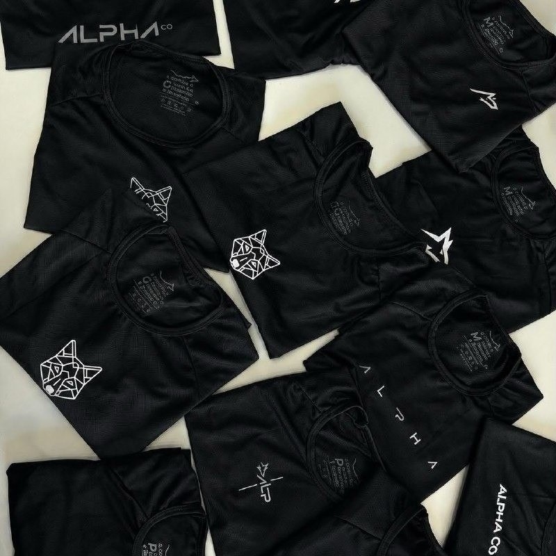 Kit 5 Camisetas Dry All Black Alpha (P ao XXG)