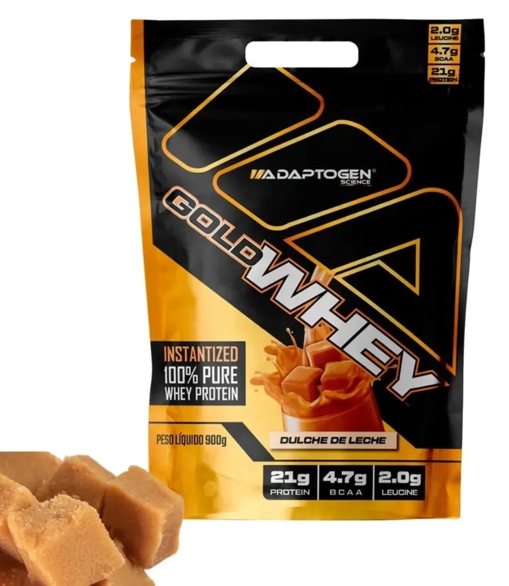 Proteína Adaptogen Gold Whey em pó sabor Doce de leite x 900g