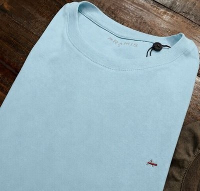 Camiseta Aramis Masculina Basic Lisa Azul Pastel