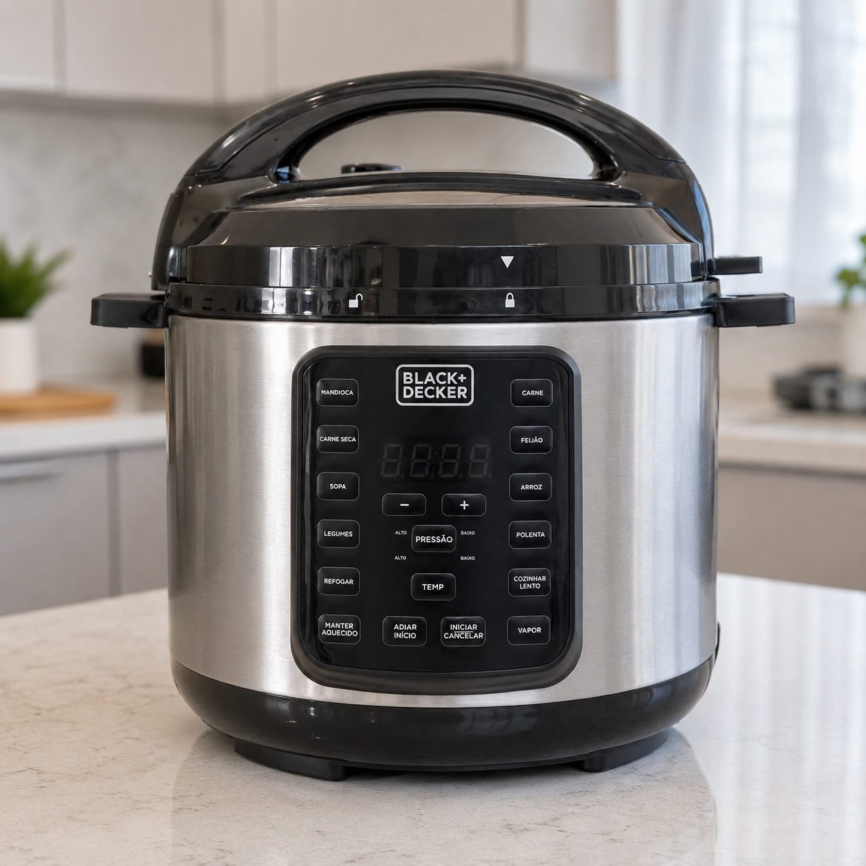 BLACK +DECKER Panela de Pressão Elétrica 5L, 11 Funções Pré-Programadas, PP900G, 220V