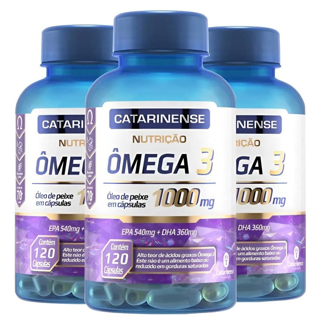Kit 3 Ômega 3 Epa 540mg Dha 360mg Catarinense 120 Cápsulas