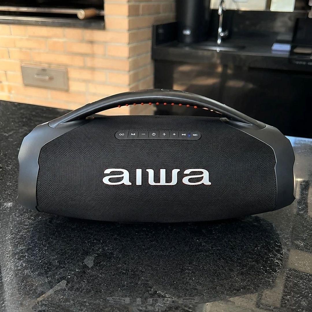 Caixa De Som Boombox Aiwa Aws-bbs-01b 200w Rms Bluetooth Res Cor Preto