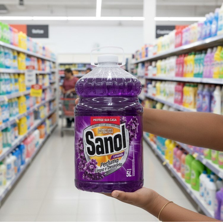 Sanol Desinfetante Líquido Para Uso Geral Lavanda 5 Litros Roxo