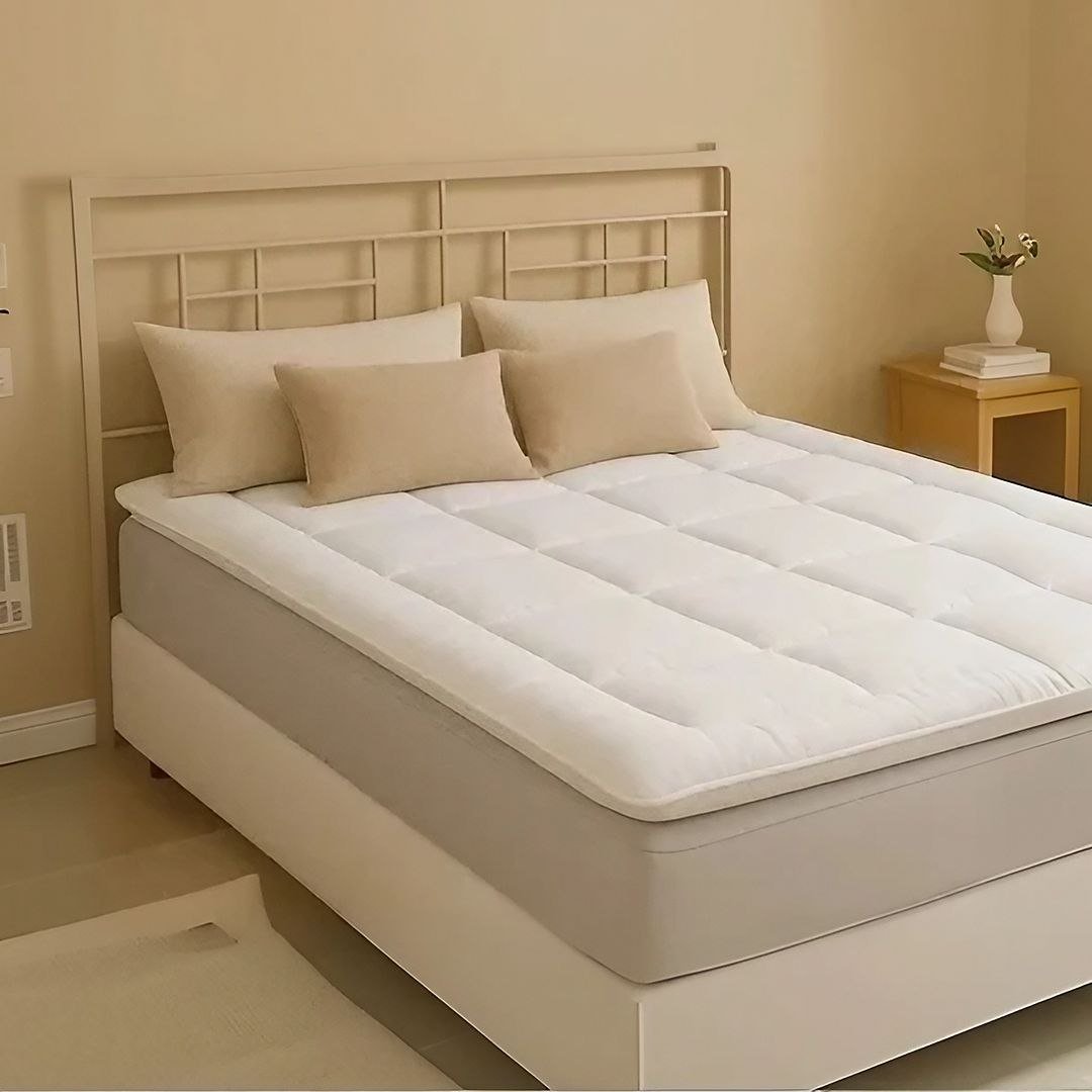 Pillow Top Protetor Colchão Cama Casal 400 Fios Toque Macio