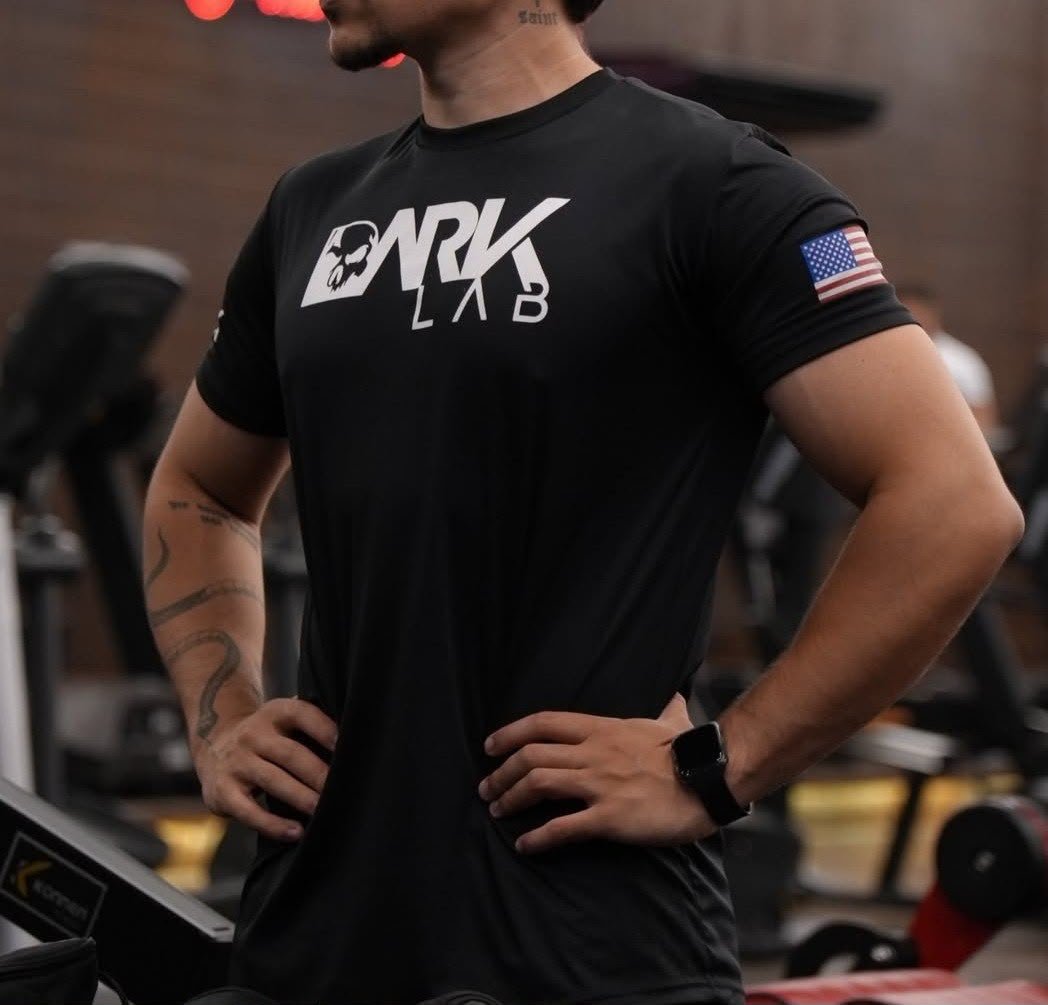 Camiseta Dry-fit Preta Caveira Dark Lab