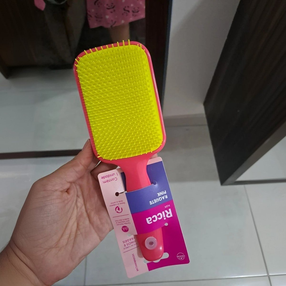 Escova Raquete Ricca Flex | Pink
