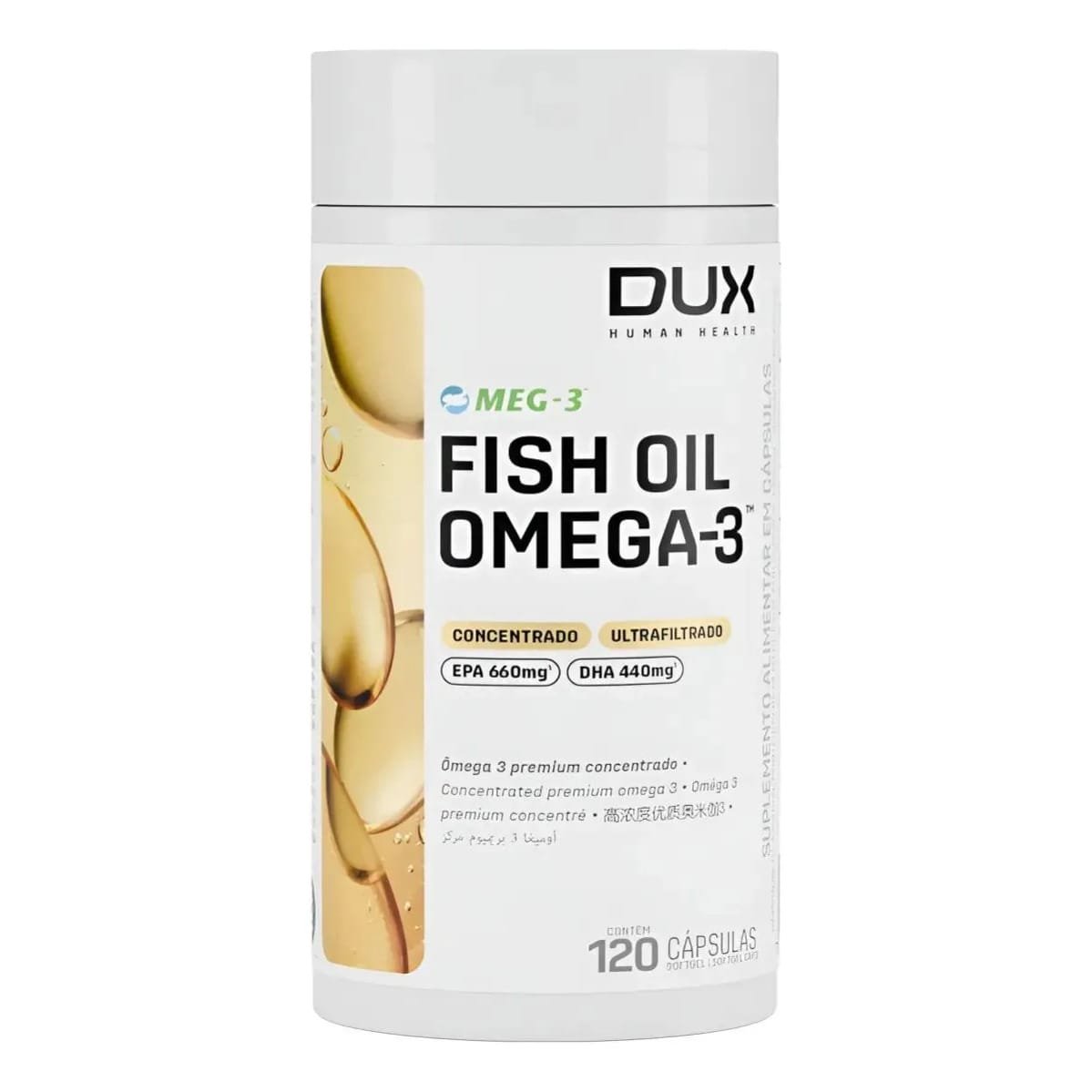 Fish Oil Ômega 3 Dux Nutrition 120 Cápsulas Natural Sem Sabor