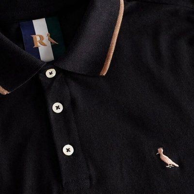 Masculino Reserva Polo Enxuto Friso Unico Preto (P e M)