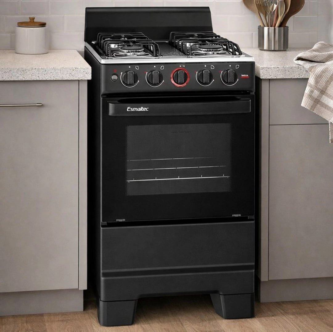 Fogão a Gás Mesa Inox Forno 50L 4 bocas Bivolt   Esmaltec IDEAL Super F4IAP