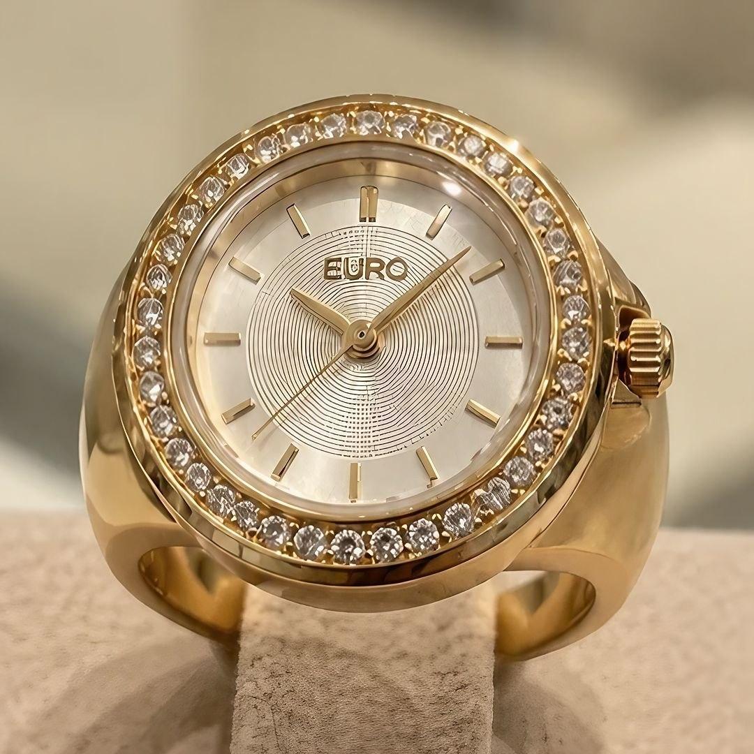 Relógio Anel Euro Dourado Unique Eu2035yyi/4d Feminino