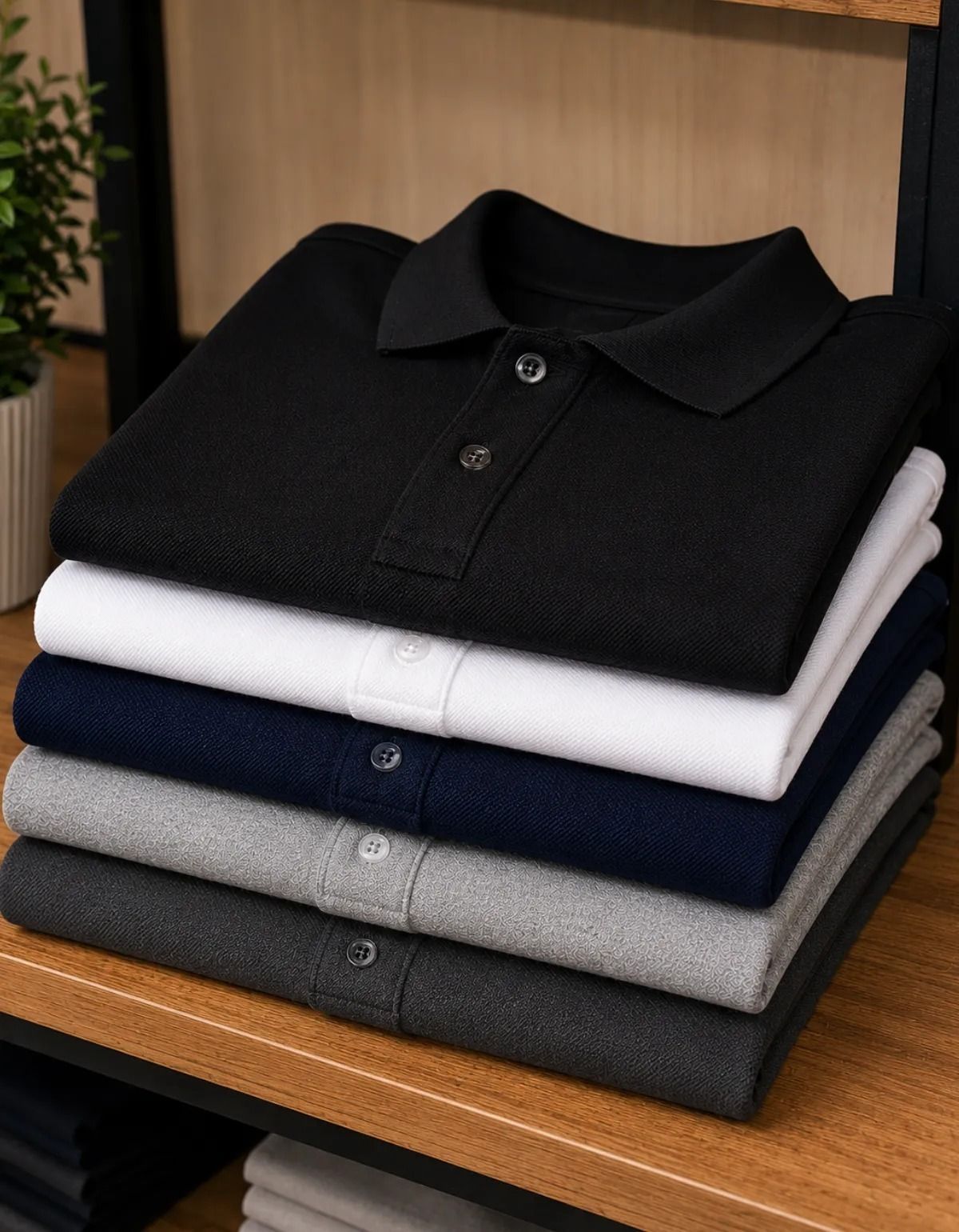 Kit com 5 Camisas Gola Polo Blusa Slim Piquet (P ao GG)