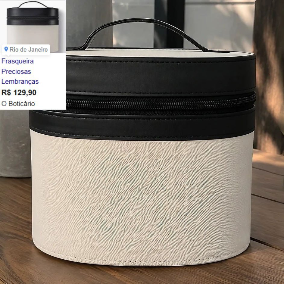 Frasqueira O Boticário Preciosas Lembranças Bege Com Zíper