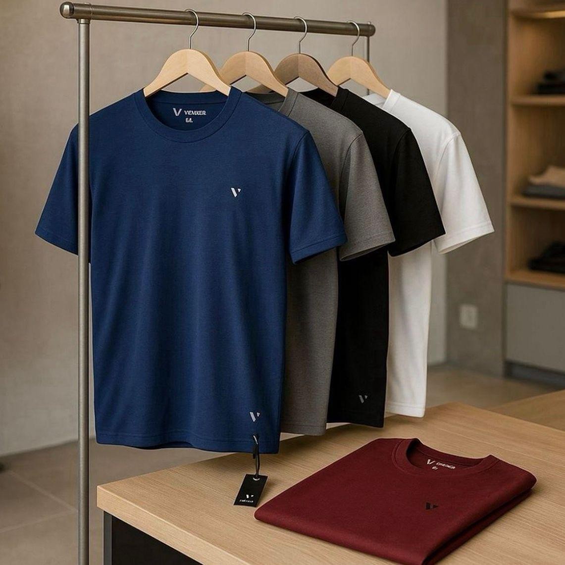 Kit 5 Camisas Camisetas Masculina Slim Voker 100% Original