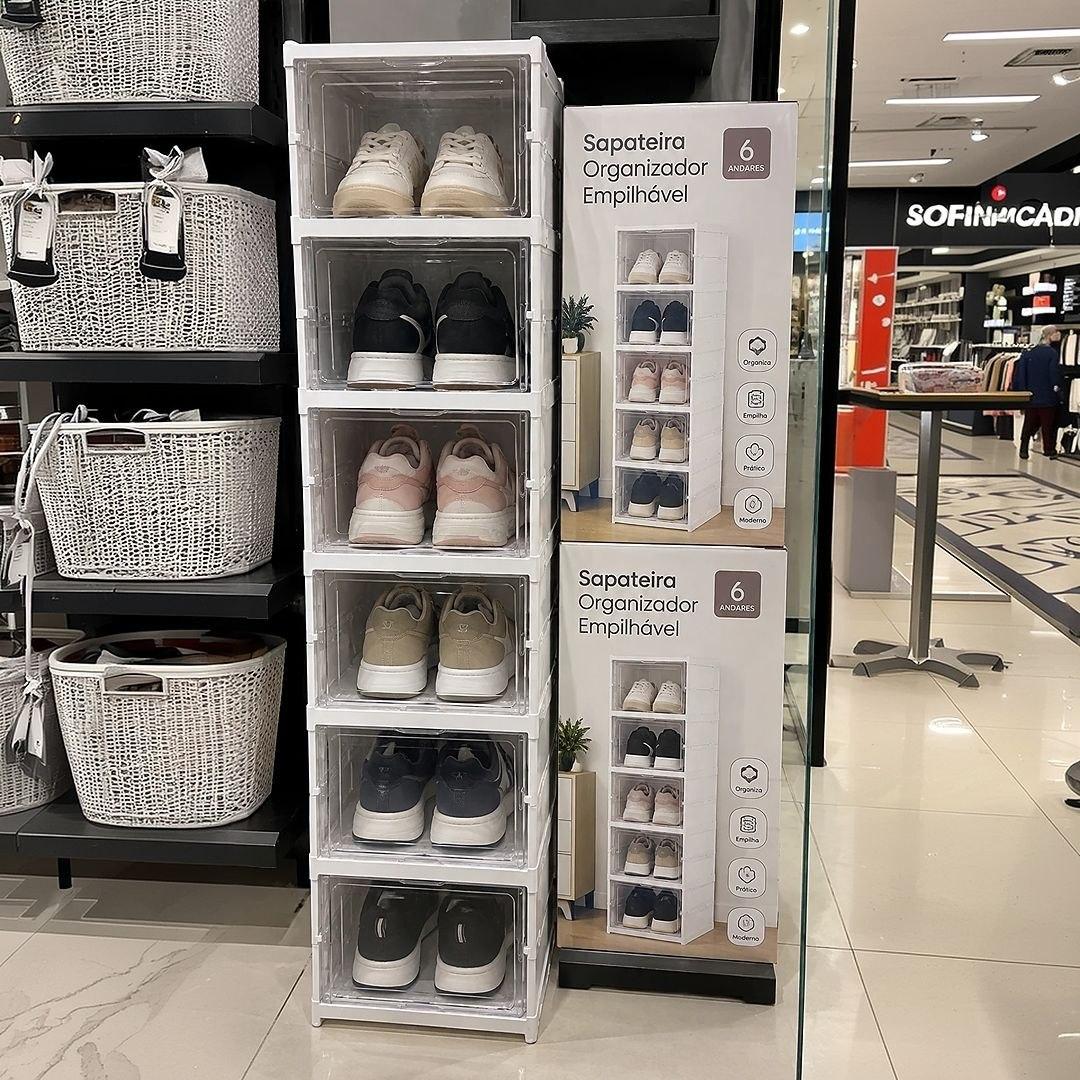 Sapateira Organizador Sapatos Empilhável Vertical 6 Andares