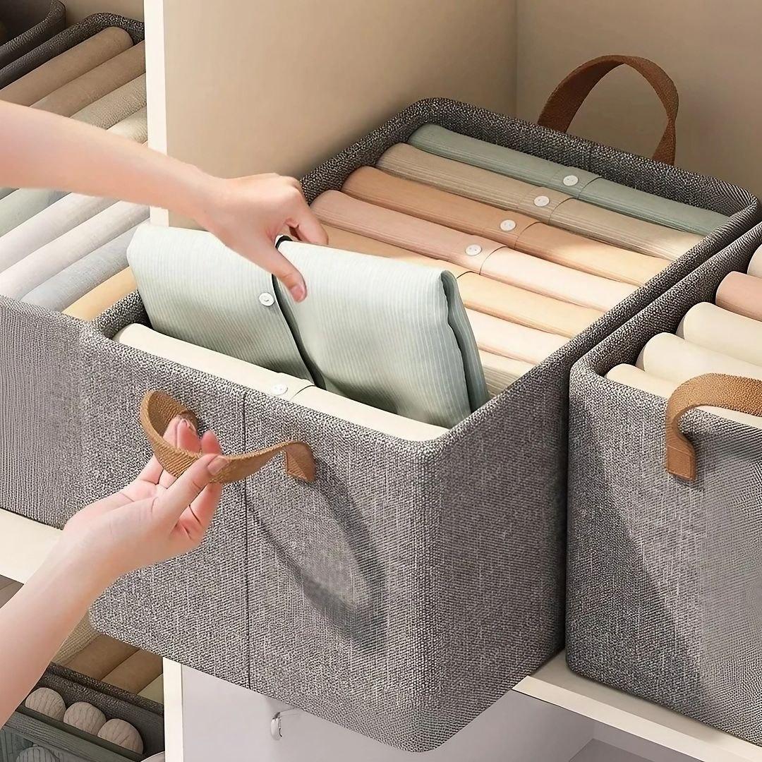 4 Caixas Organizadora De Guarda Roupa Cesto Gaveta Dobrável