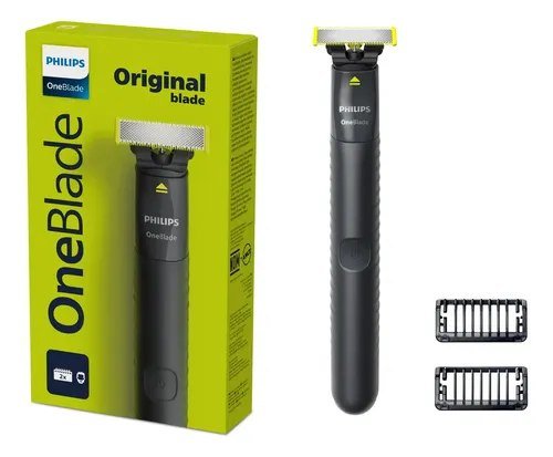 Máquina de barbear Philips OneBlade QP1424/10 preta 127V