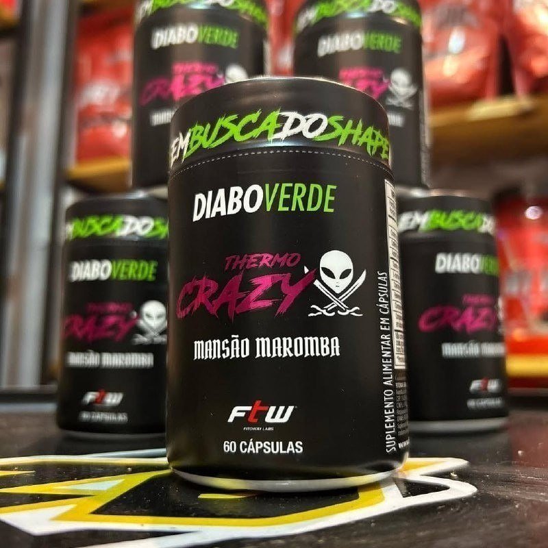 Termogênico Thermo Crazy Pote 60 cáps FTW - DIABO VERDE