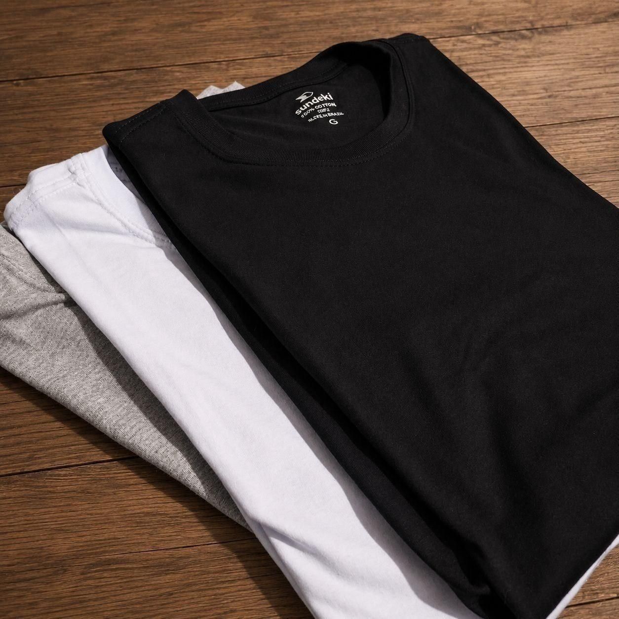 Kit com 3 Camisetas Sandrini Algodão (P ao GGG)