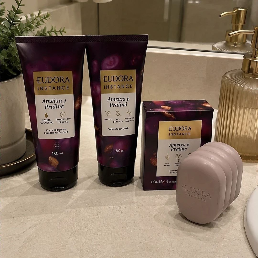 Combo Instance Ameixa E Praliné: Sabonete Em Barra 4x80g