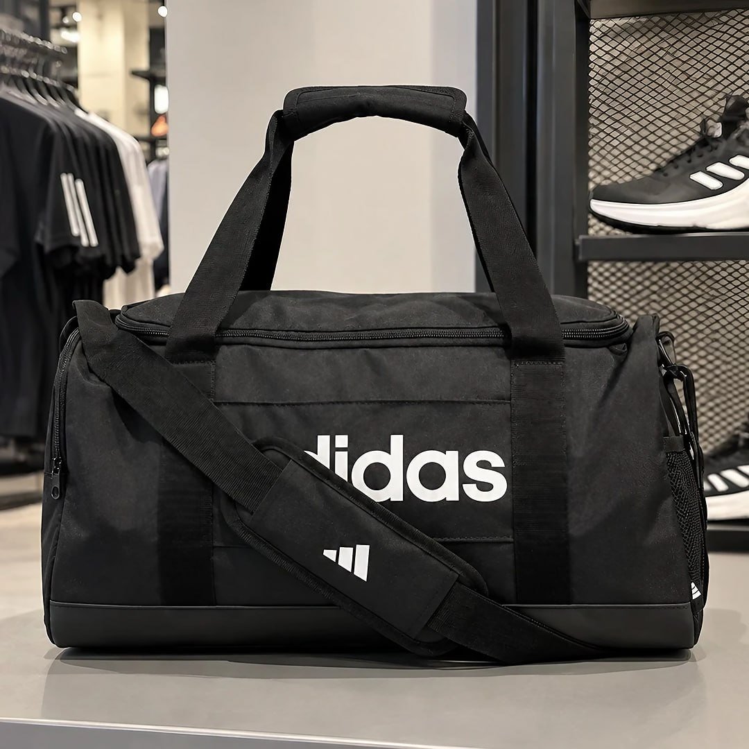 Mala Adidas Duffel Linear 24 L - Preto+Branco