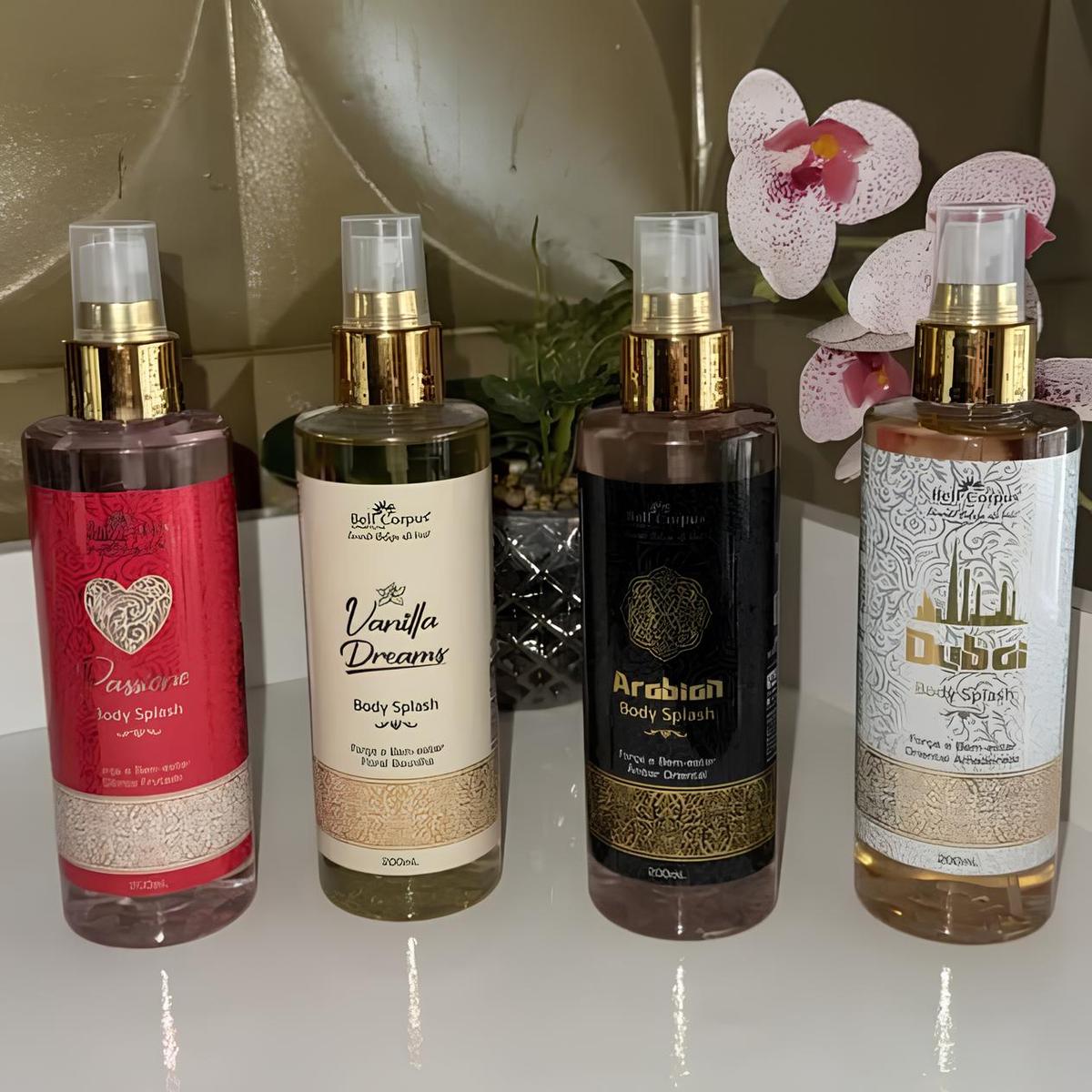 Kit C/4 Body Splash Árabe 200ml Perfume Feminino Masculino Original