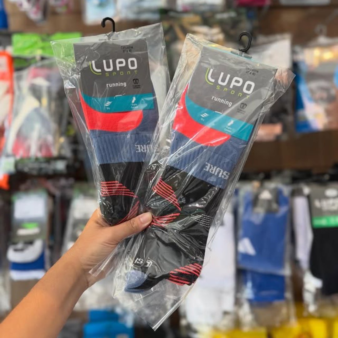 Kit com 2 Pares de Meias Lupo Dry Fit Cano Médio Anti Bolha Poliamida