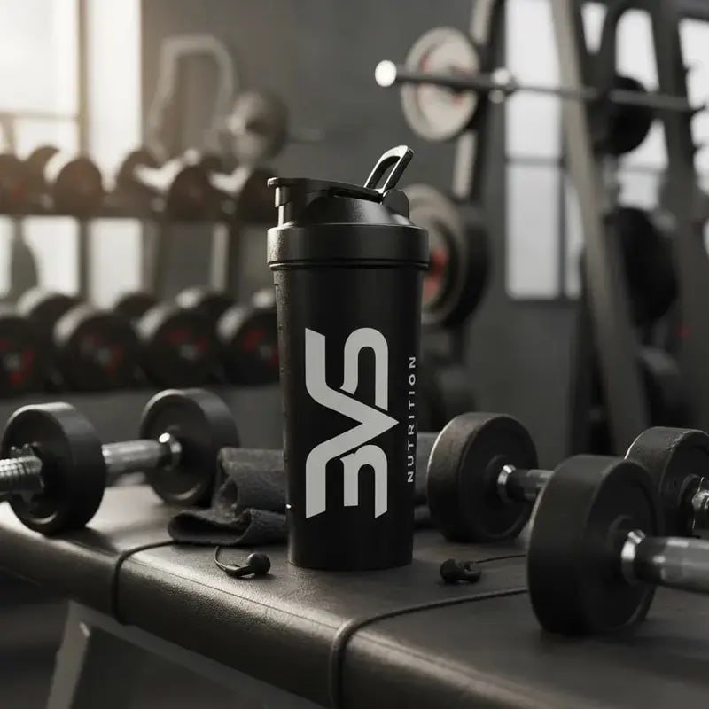 COQUETELEIRA / SHAKER Preta - Academia 600ml - 3VS Nutrition